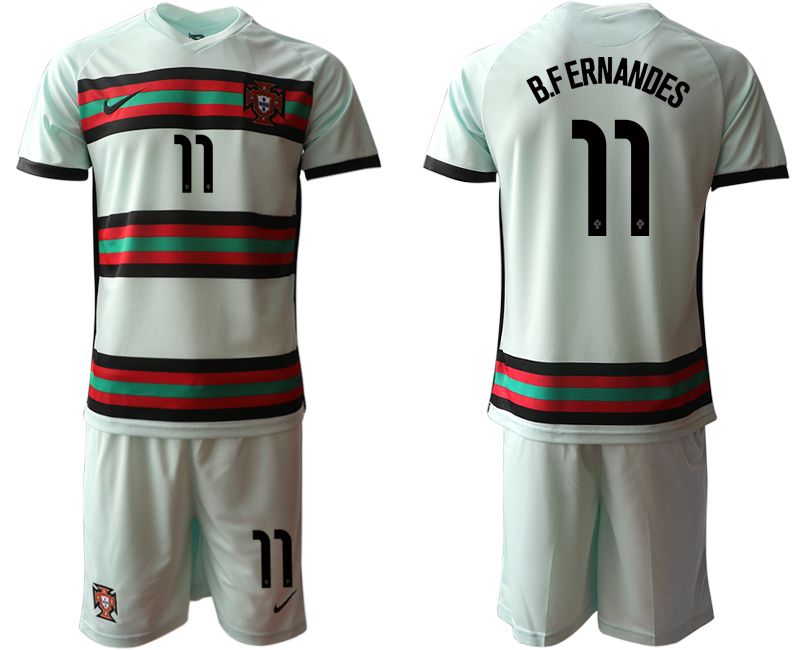 Men 2021 European Cup Portugal away grey #11 Soccer Jersey
